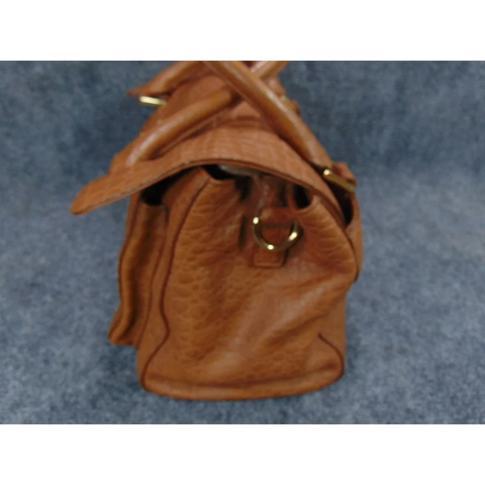 Michael Kors Hamilton Satchel Brown Croc Embossed Leather‎ Turn Lock